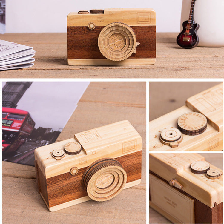 Wooden music box cartoon gift ornament (movement movement)