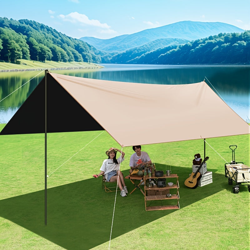 Outdoor camping square sky curtain, black glue sky curtain, sun and rain protection 500*300cm