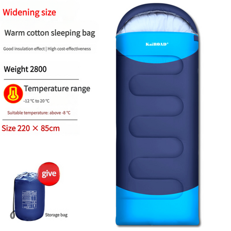 Sleeping Bag -  Lightweight for Adults, Camping, Hiking, Backpacking (With accessories + eye mask + earbuds + square pillow)