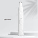 Pearl White Portable Pet Hair Trimmer with Precision Blade and Rechargeable Battery