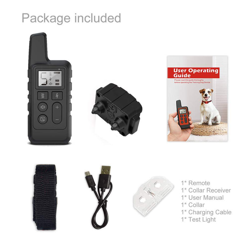 Wireless Dog Training Collar with Remote -500-Yard Range,Waterproof,Rechargeable,Adjustable for Small and Large Dogs