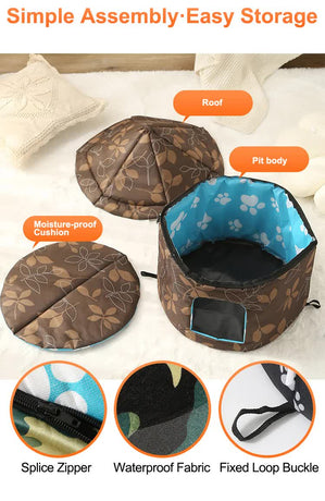 Outdoor Waterproof Cat House - Insulated, Weatherproof, Warm Shelter for Cats, Ideal for Winter Protection, Size: M 40*41cm