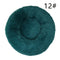 Calming Donut Pet Bed -Soft Faux Fur, Anti-Anxiety Fluffy Round Bed for Cats and Small Dogs (cyan blue)40cm