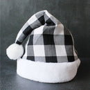 2 Pack Plaid Santa Hats for Adults, Buffalo Check Christmas Hats with White Fur Trim