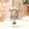 Winter Angel Ornament with Gold Glitter Wings and White Scarf - Christmas Tree Hanging Decoration 15*9 cm Grey colour (5 pieces)