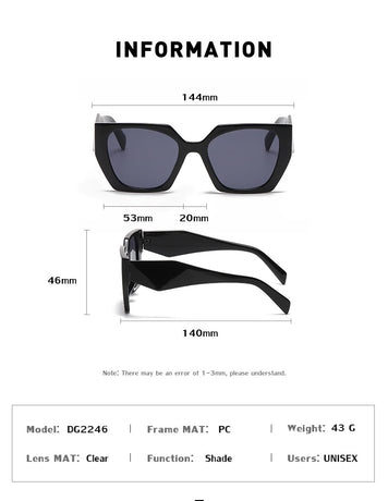 Bold Oversized Black Frame Grey Lens Sunglasses | UV400 Designer Fashion Shades