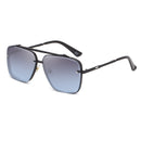 Grey  Blue Sunglasses,Fashionable Men's Metal, UV400 Gradient Lenses for Timeless Style