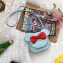 Adorable Bow Bear Crossbody Bag for Kids - Blue Shoulder Bag 18*17*8cm