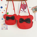 Adorable Bow Bear Crossbody Bag for Kids - Red Shoulder Bag 18*17*8cm