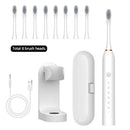 X-3 Sonic Electric Toothbrush in White, 8 Brush Heads, Travel Case, USB Charging, and Stand Included