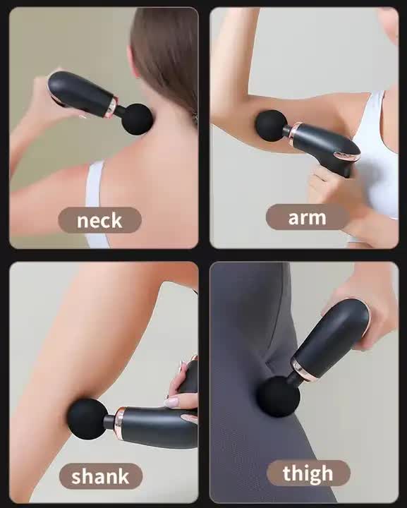 Classic Black Massage Gun - 6-Speed Deep Tissue Massager with 4 Professional Massage Heads