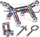 (2 set) Magnetic Fingertip Pen Building Toy Set - Multifunctional Rainbow Magnet Pen with Creative Building Blocks and Replacement Refills