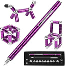 (2 set) Magnetic Fingertip Pen Building Toy Set - Multifunctional Purple Magnet Pen with Creative Building Blocks and Replacement Refills