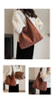 Minimalist Faux Suede Tote Bags - Soft Large Capacity Handbags for Everyday Use ( Brown)