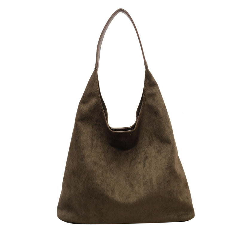 Minimalist Faux Suede Tote Bags - Soft Large Capacity Handbags for Everyday Use ( Green )