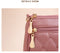 Pink PU Leather Quilted Crossbody Bag for Women - Compact Multi-Compartment Shoulder Purse