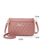 Red PU Leather Quilted Crossbody Bag for Women - Compact Multi-Compartment Shoulder Purse