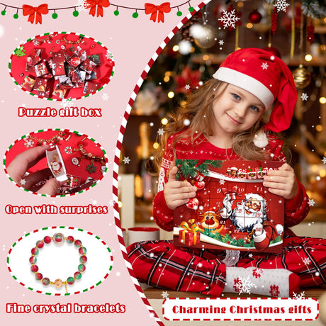 M-18 Christmas Jewelry Advent Calendar - DIY Charm Bracelet Kit with 24 Days of Surprises