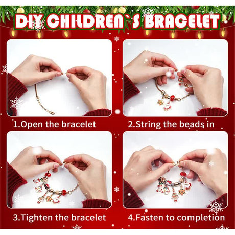 M-18 Christmas Jewelry Advent Calendar - DIY Charm Bracelet Kit with 24 Days of Surprises