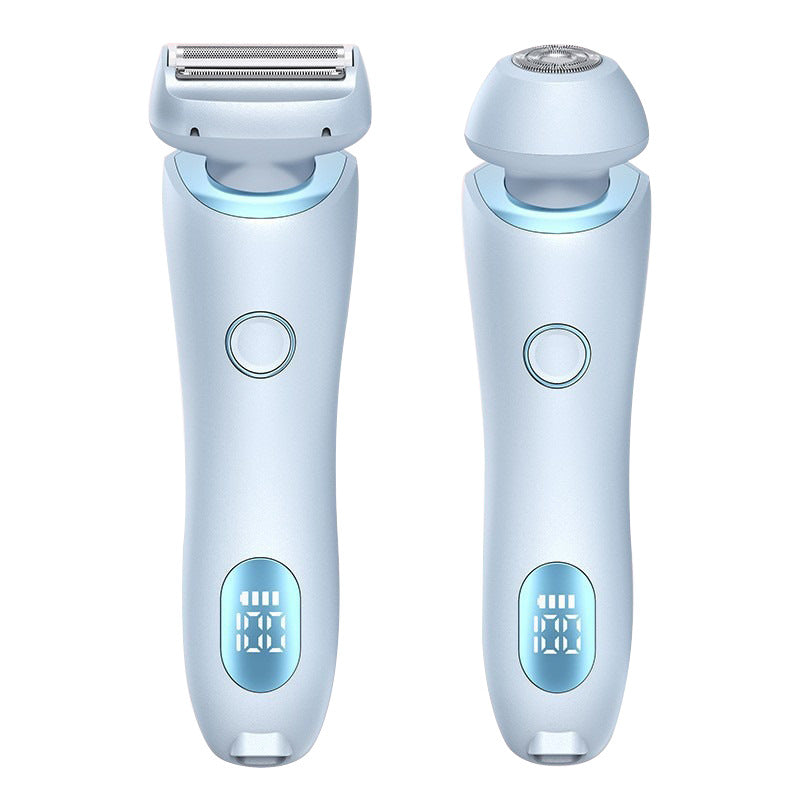 Blue 2-in-1 Electric Razor for Women - Multifunctional Rechargeable Hair Removal Shaver