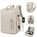 Off-white Expandable Backpack with USB Port - Multi-Functional Outdoor, Commuter & Laptop Bag