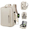 Off-white Expandable Backpack with USB Port - Multi-Functional Outdoor, Commuter & Laptop Bag