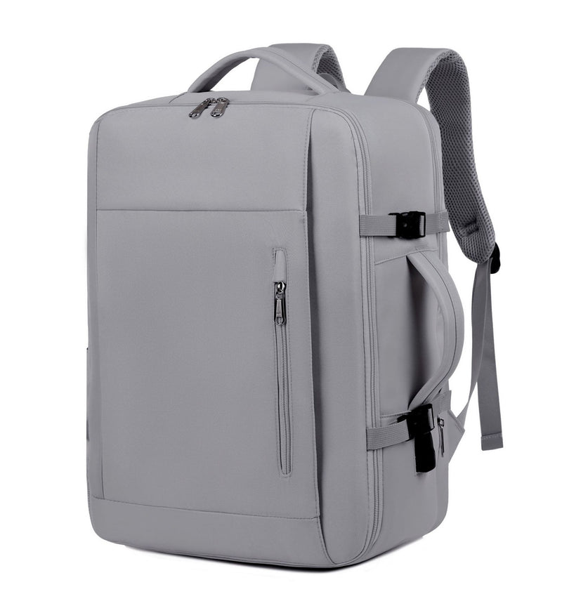 Gray Expandable Backpack with USB Port - Multi-Functional Outdoor, Commuter & Laptop Bag