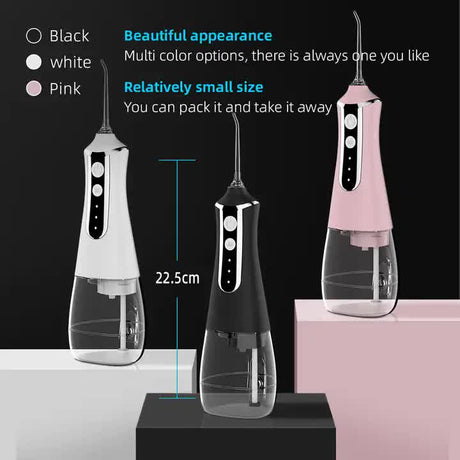 L10 Pink Portable Handheld Electric Water Flosser - Rechargeable Teeth Cleaner for Home Use