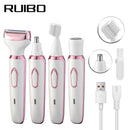 Women's 4-in-1 Electric Hair Removal Razor for Sensitive Areas - Underarm, Bikini Line & Body Grooming (3028 white)