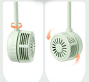 White Portable Neck Hanging USB Fan - Foldable Lazy Fan with Strong Airflow, USB Rechargeable, Outdoor & Desktop Use