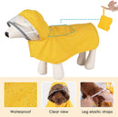 XS Yellow Reflective Adjustable Pet Raincoat with Hood – Waterproof Dog Jacket, Adjustable Dog Poncho for Outdoor Protection