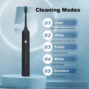 White Electric Sonic Toothbrush - Rechargeable Adult Model with Sonic Vibration Technology for Deep Clean and Oral Care