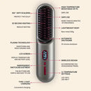 White Negative Ion Hair Straightener Brush - Ionic Hair Straightening Comb for Frizz-Free, Smooth Hair