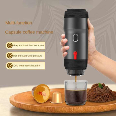 White Portable Fully Automatic Espresso Coffee Machine - Universal 3-in-1 Capsule, Coffee Powder & Espresso Maker