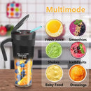 White Portable Juicer Cup with Straw, USB Rechargeable 6-Blade Blender, Multi-Function Juice Maker for Travel and Outdoor Use