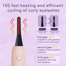 White Electric Heated Eyelash Curler, Portable Makeup Tool for Long-Lasting Lift and Style