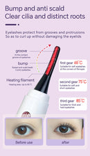 White Electric Heated Eyelash Curler, Portable Makeup Tool for Long-Lasting Lift and Style