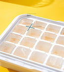 Yellow Premium Large-Capacity Ice Cube Tray with Lid and Scoop - Perfect for Cocktails and Summer Drinks