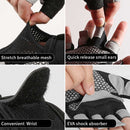 XL Black Fingerless Sports Gloves - Non-Slip Silicone Palm Pads for Cycling, Weightlifting, and Fitness Training