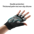 XL Black Fingerless Sports Gloves - Non-Slip Silicone Palm Pads for Cycling, Weightlifting, and Fitness Training