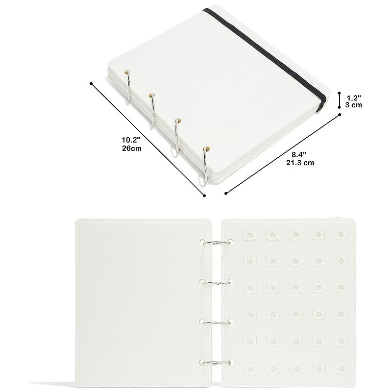 White Felt Storage Book for Shoe Charms and Pin Collectibles, Durable Organizer