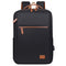 Black Minimalist USB Charging Laptop Backpack - Elegant and Spacious Travel Bag