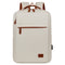 Beige Minimalist USB Charging Laptop Backpack - Elegant and Spacious Travel Bag