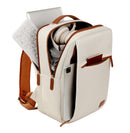 Beige Minimalist USB Charging Laptop Backpack - Elegant and Spacious Travel Bag