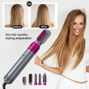 White Gold 5-in-1 Hot Air Blow Dryer Brush, Automatic Curling Iron, Straightener & Volumizing Brush - Multi-Function Hair Styling Tool