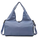 Blue Oxford Fabric Women's Shoulder Bag, Large Capacity Yoga & Gym Bag with Separate Shoe Compartment - Stylish & Functional Sport Bag