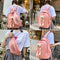 Pink Cute Little Bear Girls' Backpack Set – Korean Style Large Capacity School Bag for High School & Middle School Students, 4-Piece Set