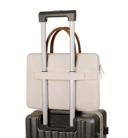 Beige Simple & Stylish Laptop Bag - Elegant Notebook Carrier for Students, Professionals, and Gift Purposes