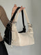 White Trendy Punk Shoulder Bag, Small Retro Handbag with Sweet Cool Aesthetic, Versatile Underarm Bag