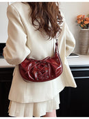 Red Elegant Bowknot Design Shoulder Bag - Chic Underarm Dumpling Bag for Trendy Looks